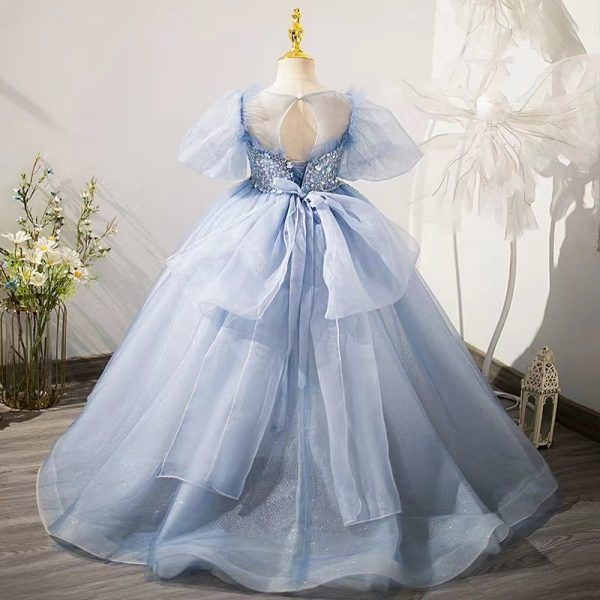 Gray-blue princess dress for girls aged 6-9-153 - Image 2
