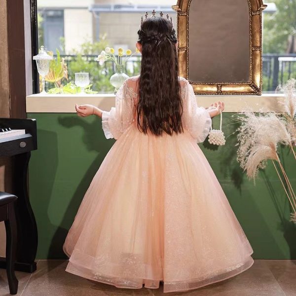 Embroidered lace princess dress for girls aged 6-9-154 - Image 5