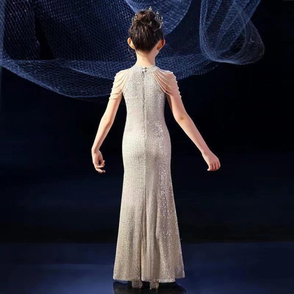 Slim-fit fishtail dress evening dress for girls aged 6-9-157 - Image 4