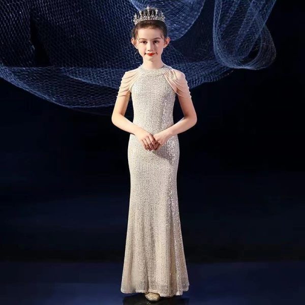 Slim-fit fishtail dress evening dress for girls aged 6-9-157 - Image 2