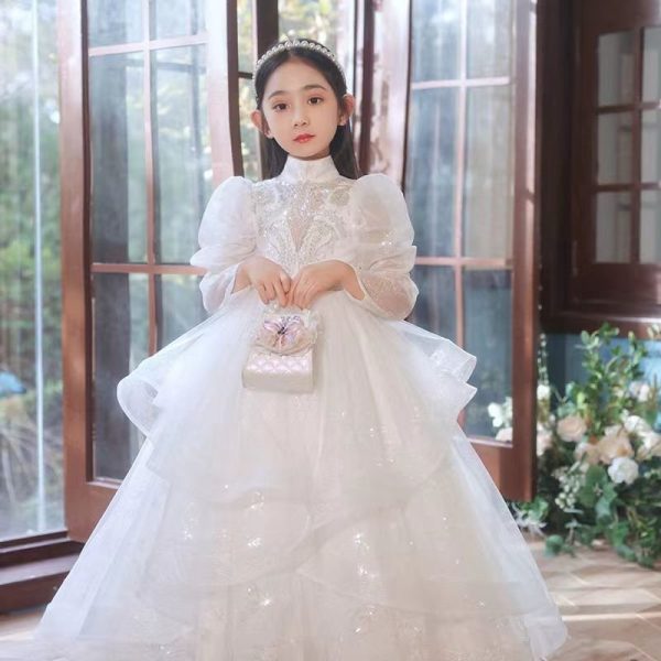 White lace princess dress for girls ages 6-9-158 - Image 4