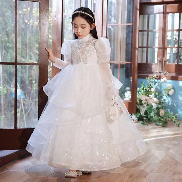 White lace princess dress for girls ages 6-9-158 - Image 3