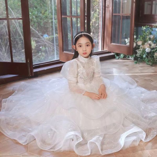 White lace princess dress for girls ages 6-9-158 - Image 2
